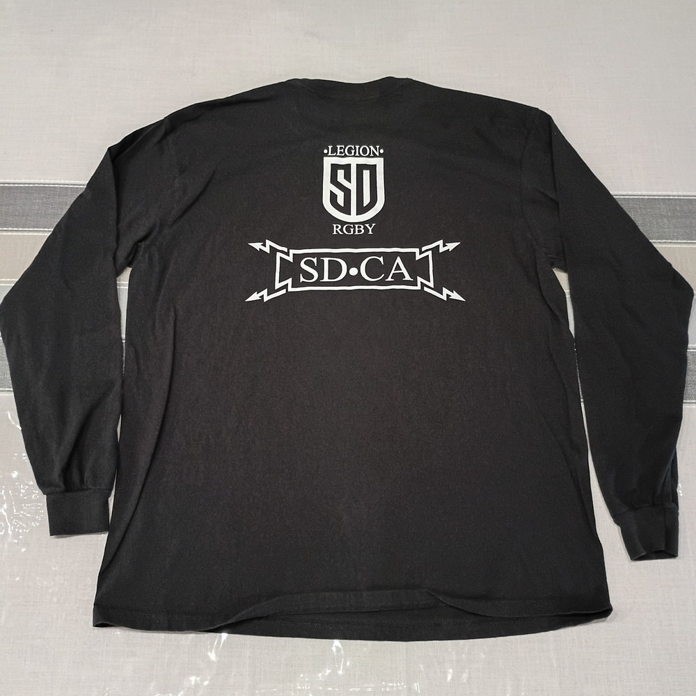 San Diego Legion Rugby Long Sleeve Black Cotton Shirt - Picture 4 of 5